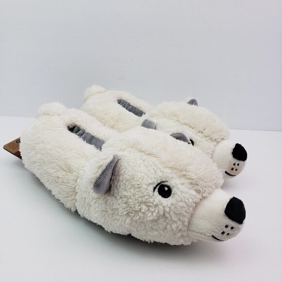 dearfoams Other - NEW Dearfoams Rowan Polar Bear Critter Kids Size 2/3 White Closed Back Slippers